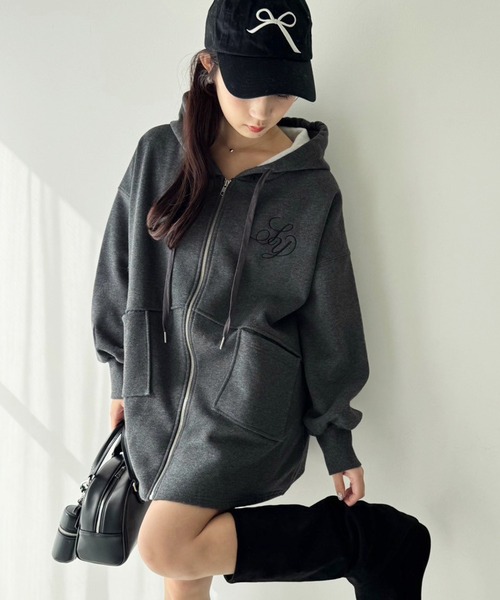 one after another NICE CLAUP パーカー ビッグシルエットジップ