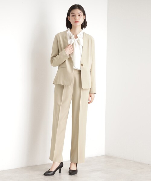 THE SHOP TK ジャケット ノーカラージャケット 「セットアップ可」ノー