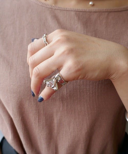 e.m.（イーエム） 指輪 リング ボリュームジルコニアピンキーリング