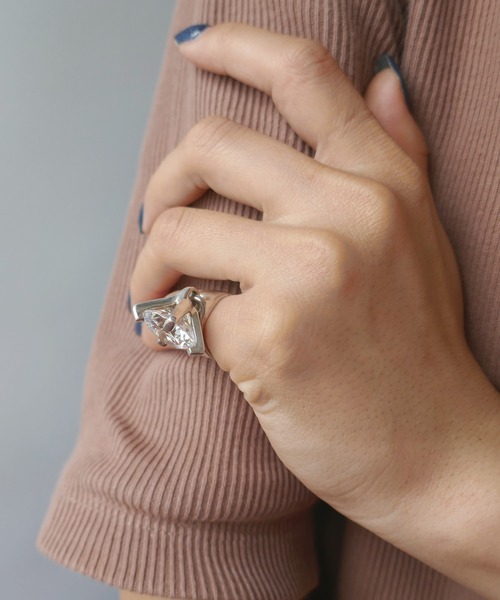 e.m.（イーエム） 指輪 リング ボリュームジルコニアピンキーリング