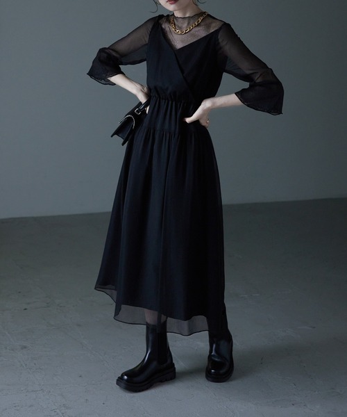 etoll.（エトル） ドレス ラメチュールシフォンドレス ワンピース 結婚