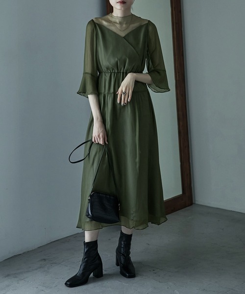 etoll.（エトル） ドレス ラメチュールシフォンドレス ワンピース 結婚