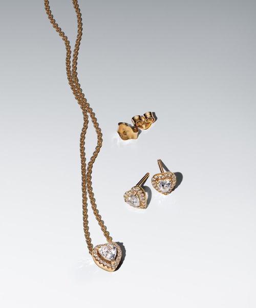 PANDORA（パンドラ） ピアス ゴールド ハート ピアス ＆ ネックレス