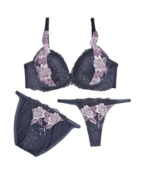 ブラジャー ショーツセット 3点セット レーシィ オリエンタル ローズ