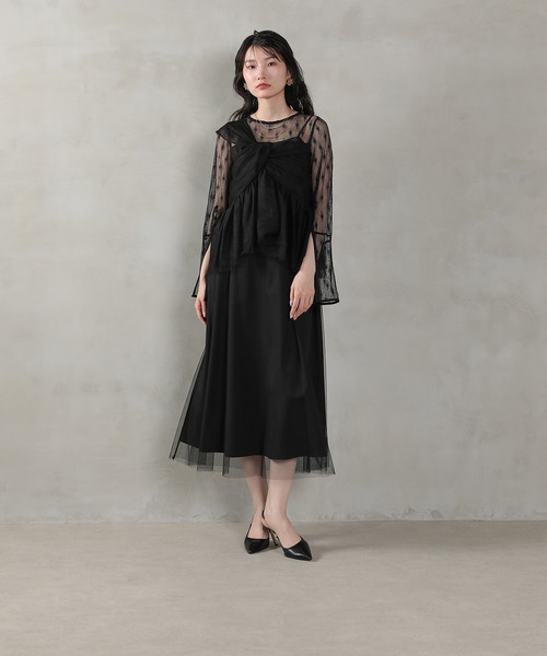 Kana ドレス ワンショルダーリボンビスチェ クラシカルレース 2点