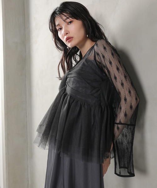 Kana ドレス ワンショルダーリボンビスチェ クラシカルレース 2点