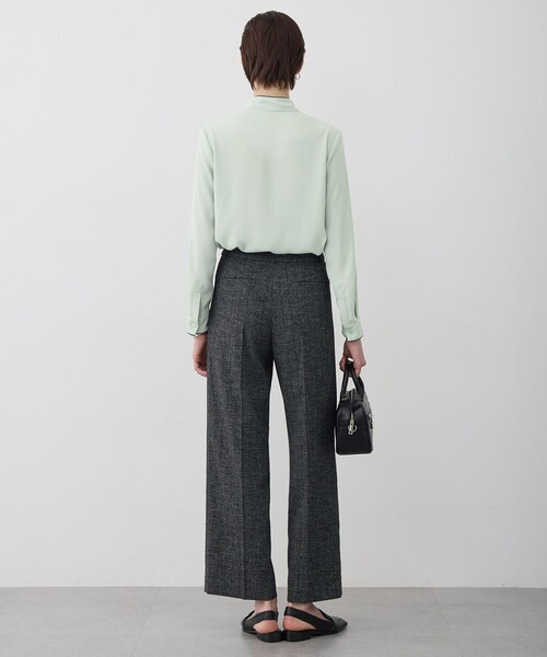 ICB（アイシービー） ブラウス シャツ BackSatinAmunzen 配色ボウタイ