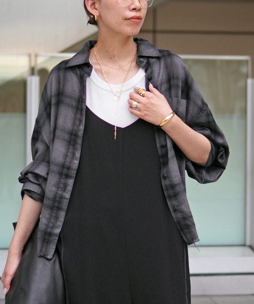 AP STUDIO ブラウス シャツ クロップドチェックシャツ レディース