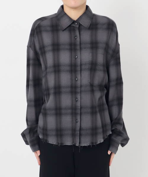 AP STUDIO ブラウス シャツ クロップドチェックシャツ レディース