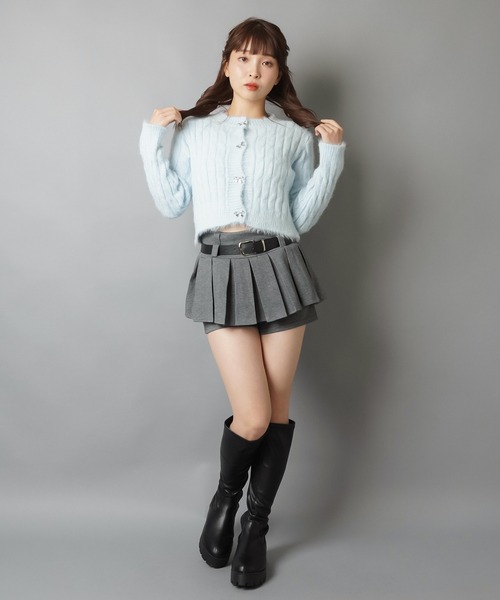 SPINNS（スピンズ） スカート 美脚盛れワンホンレイヤード風プリーツ