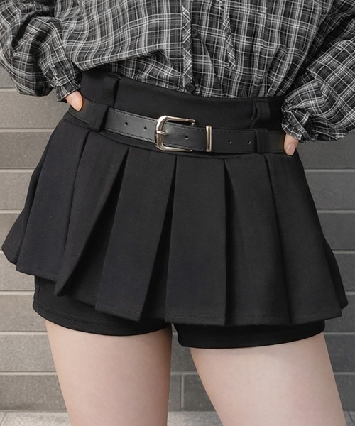 SPINNS（スピンズ） スカート 美脚盛れワンホンレイヤード風プリーツ