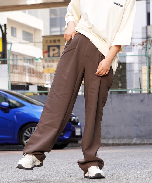 スラックス 2タック ワイドストレート / ワイドパンツ ストレート