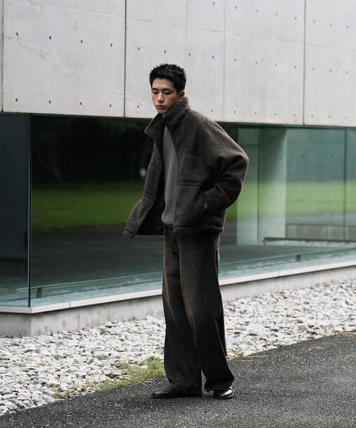 WYM LIDNM ブルゾン アウター WOOL BLEND SHAGGY SHORT BLOUSON メンズ