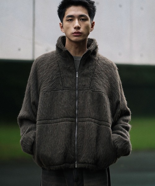 WYM LIDNM ブルゾン アウター WOOL BLEND SHAGGY SHORT BLOUSON メンズ