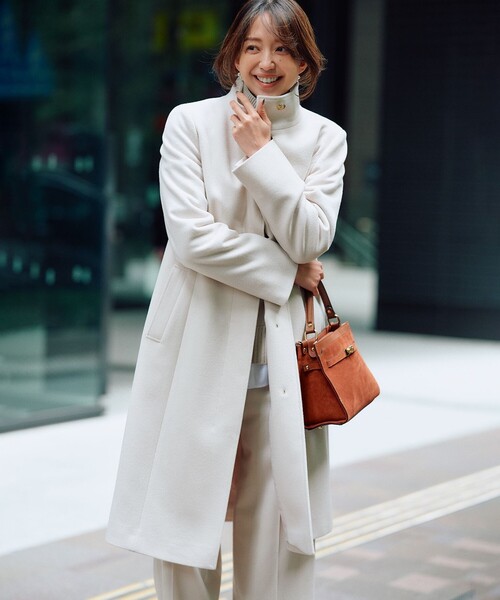 コート アウター ウールカシミヤビーバー スタンドカラー レディース