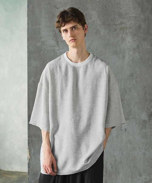 CTHY tシャツ オーバーサイズリラクシングサマーツイードハーフ