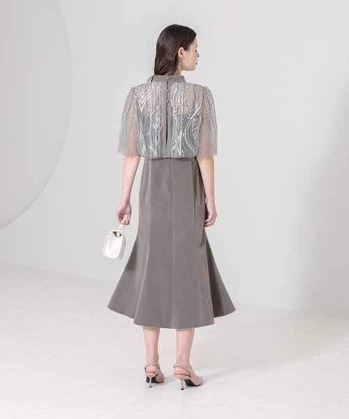 Leja（レジャ） ドレス 「LEJA」ケープ風スパンコール刺繍ボレロ