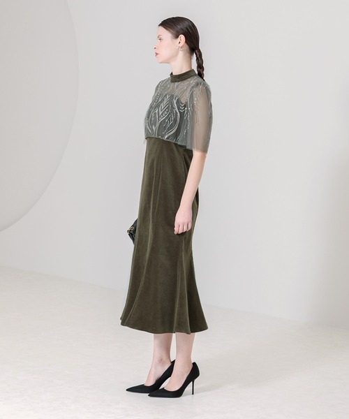 Leja（レジャ） ドレス 「LEJA」ケープ風スパンコール刺繍ボレロ