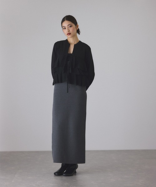 ADAM ET ROPE'（アダムエロペ） カーディガン 「サステナブル」フリル