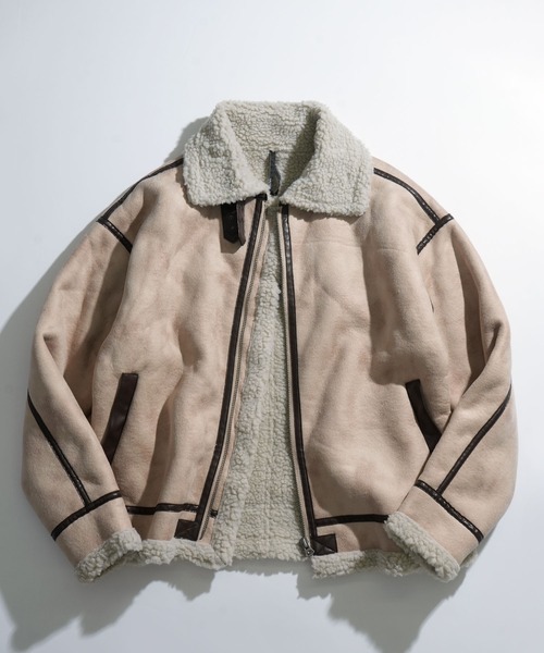 ムートンジャケット ムートンコート フェイクムートンB-3ジャケット