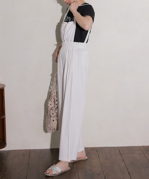 サロペット オーバーオール ドロストワイドサロペット レディース