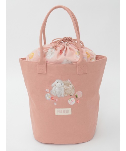 PINK HOUSE（ピンクハウス） トートバッグ 幸見うさぎ刺繍バッグ