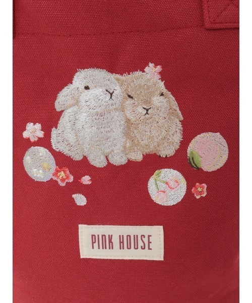 PINK HOUSE（ピンクハウス） トートバッグ 幸見うさぎ刺繍バッグ