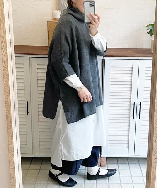 ニット セーター タートルニットポンチョ レディース : ZOZOTOWN Yahoo