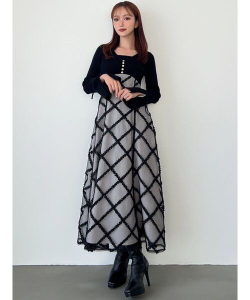 RESEXXY（リゼクシー） ワンピース ドッキングニットフレアワンピース