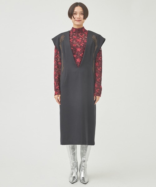 LOKITHO（ロキト） ワンピース 「LOKITHO/(ロキト)」コード刺繍Vネック