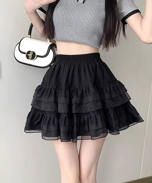 shopnikoniko（ショップにこにこ） スカート バレエコア ハイウエスト