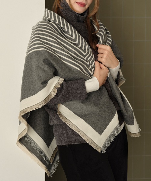 ZAKKA-BOX（ザッカボックス） ストール マフラー ストライプあったか