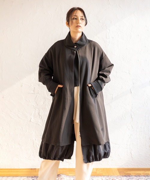 OSMOSIS（オズモーシス） コート アウター レイヤードスタンドカラー
