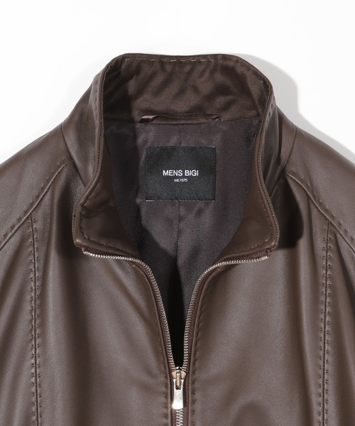 MEN'S BIGI（メンズビギ） 革ジャン ライダース スタンドカラー