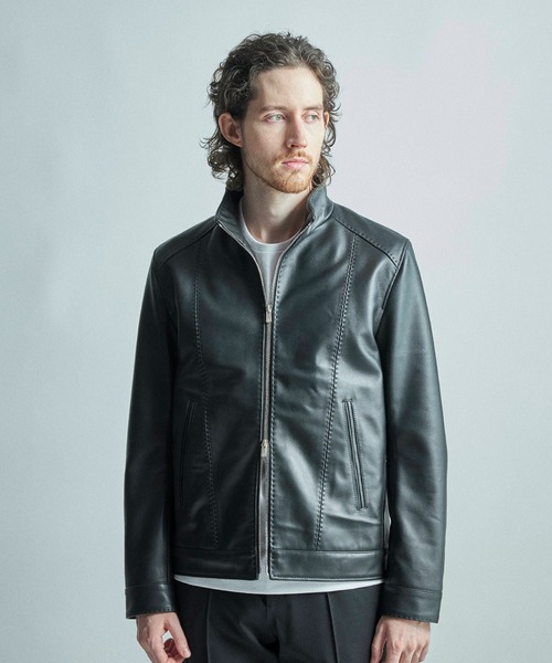 MEN'S BIGI（メンズビギ） 革ジャン ライダース スタンドカラー