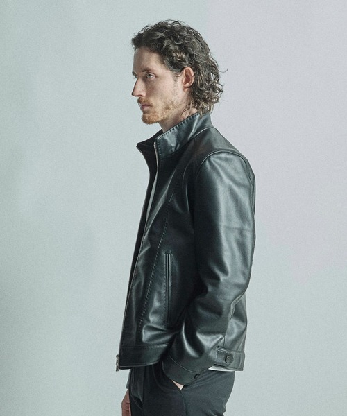 MEN'S BIGI（メンズビギ） 革ジャン ライダース スタンドカラー