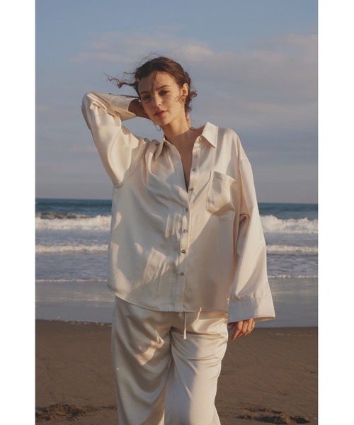 ALEXIA STAM（アリシアスタン） ブラウス シャツ Satin Shirt /サテン