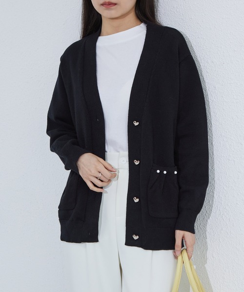 MAISON DE THERESE（メゾン ド テレーズ） カーディガン Vネックハート