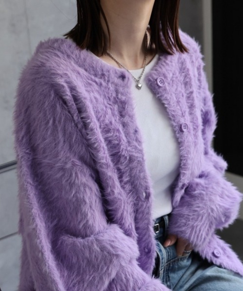 sakishimatokyo カーディガン 「前後2WAY」シャギーニットカーディガン