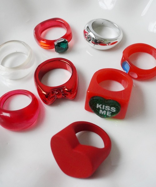 Port（ポート） 指輪 リング 「 8個セット 」 Y2K レトロ デザイン