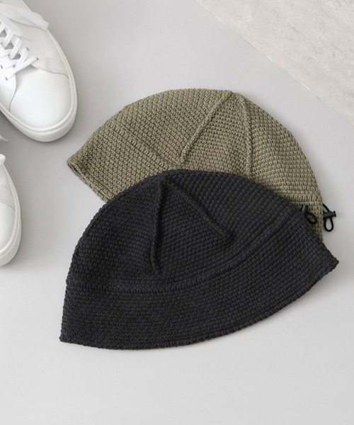 Basiquenti 帽子 ハット ニット セーラーハット ドローコード