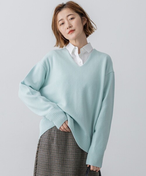 ニット セーター カシミヤブレンド Vネック レディース : ZOZOTOWN