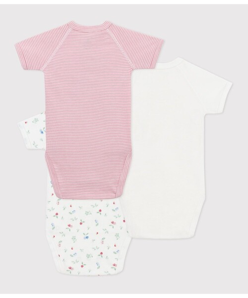 PETIT BATEAU（プチバトー） ベビー肌着 半袖あわせボディ3枚組