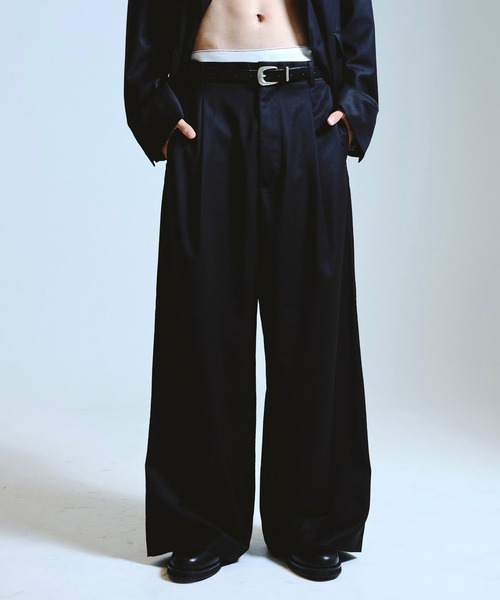 Camphor wood スラックス 1tuck wide baggy slacks / 1タックワイド