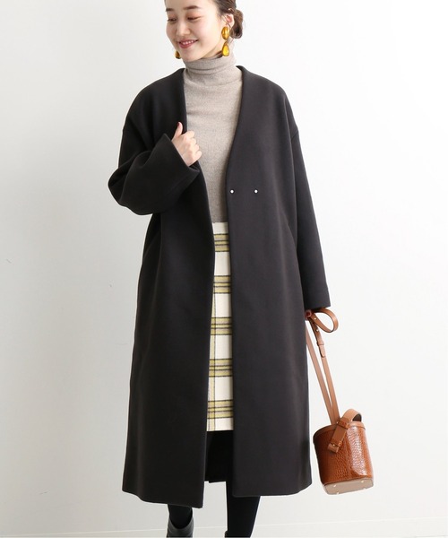 IENA（イエナ） ノーカラーコート 36 グレー レディース : ZOZOTOWN