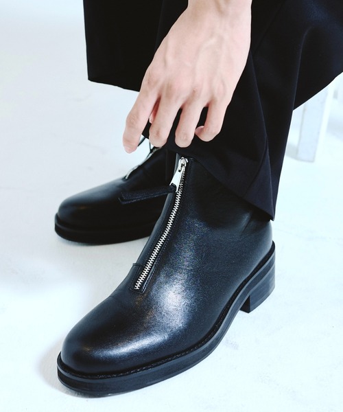 Camphor wood ブーツ REAL LEATHER FRONT ZIP BOOTS / リアルレザー