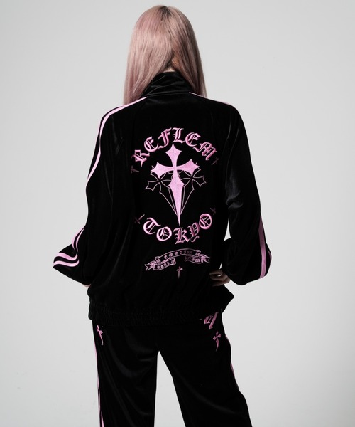 REFLEM（レフレム） ジャージ 「REFLEM/レフレム」クロス刺繍ベロア