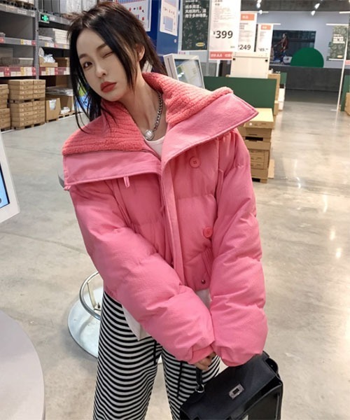 Mayree ダウンコート ダウンジャケット 「Mayree」襟ボア ショート丈