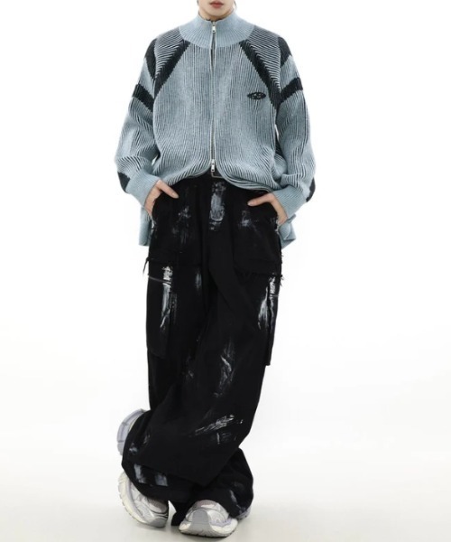 FreeZone セーター ニット 「新色追加！」y2k ハイネック ジップアップ