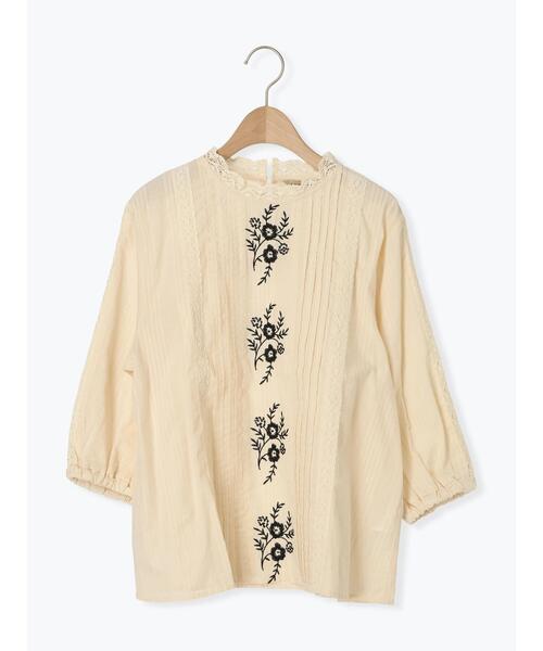 Samansa Mos2（サマンサモスモス） ブラウス シャツ フラワー柄刺繍